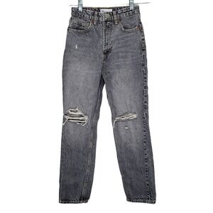 Zara‎ Gray Destroyed Distressed Jeans Size 2